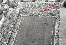 Med konfirmationskostymen på Råsunda 1958