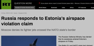 RYSSLAND FÖRNEKAR MIG 31-KRÄNKNINGAR ÖVER ESTLAND