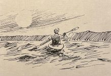 I kajak mot öppnad himmel